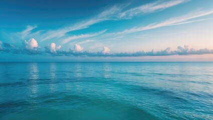 Beautiful outdoor view of the sea and sky during evening dusk with a calm landscape