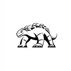 Naklejka premium Stylized ankylosaurus illustration, white background, mascot design