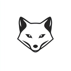 Fototapeta premium Fox head, simple design, white background, logo use