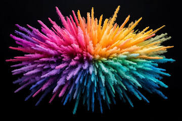 Obraz premium Colorful explosion of vibrancy created by a zoom burst effect showcasing the dynamic chaos of hues against a dark background