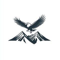 Obraz premium Eagle soaring above majestic mountains; nature, freedom