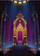  luxury throne, golden throne, purple throne, royal seat, ornate chair, regal throne, 