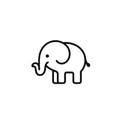 Fototapeta premium Cartoon elephant illustration, white background, children's book