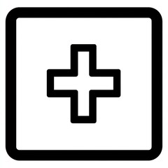 Obraz premium Medical plus sign icon, healthcare symbol, white background, app design