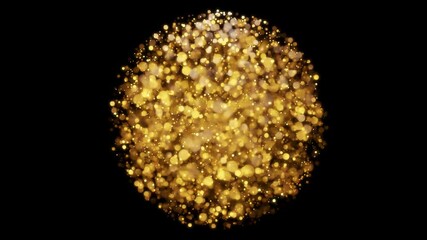 Golden sparkle christmas bauble.
Rotating bauble made of gold particles. Shallow depth of field. Loops. - Powered by Adobe