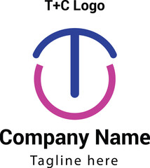 Modern logo design, T and C letter vector logo , bold logo design on white background. 