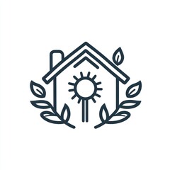 Eco-friendly home, sun, leaves, clean energy, sustainable living