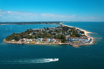 Aerial Views of Sandbanks, Poole Harbour, and Brownsea Island, Dorset, England