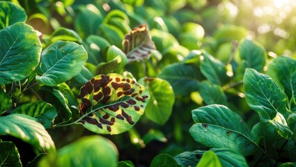 Erwinia amylovora bacteria infects leaves. A disease affecting fruit trees.