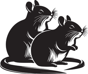 Fototapeta premium Gerbil high quality black and white vector
