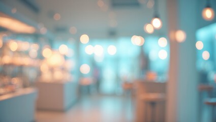 Bokeh-focused abstract background highlighting jewellery shop ambiance for retail and product promotion