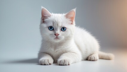 British Shorthair Kitten in White