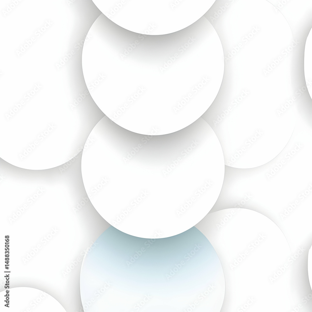 Wall mural abstract white circles overlap background design, website template