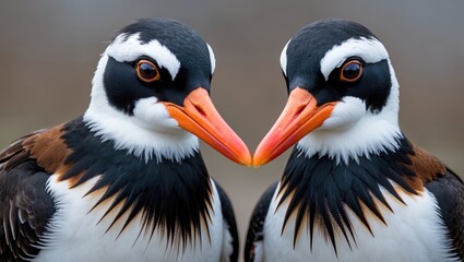 Naklejka premium Oystercatchers depicted in a portrait