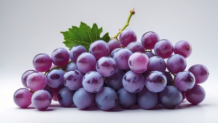 Fototapeta premium Ripe grapes alone on a white surface
