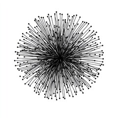 Obraz premium Abstract black lines radiating, white background, design element, website banner