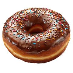 Delicious Chocolate Glazed Donut with Sprinkles Sweet Treat Bakery Food