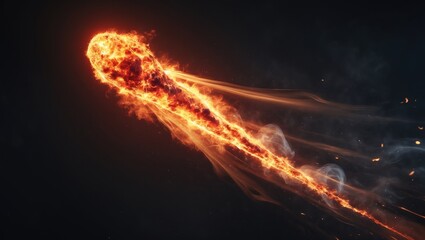 Isolated flaming sphere on background