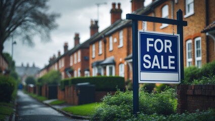 Housing row in Britain featuring 'For Sale' sign