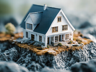 Earthquake Disaster Damage Concept for Home Insurance Illustration