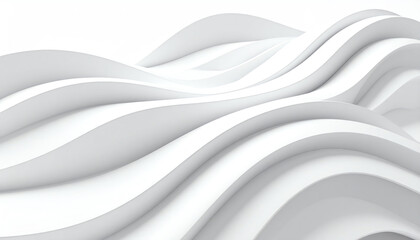 Obraz premium Abstract white waves create a flowing, elegant design, evoking a sense of calm and modernity in a minimalist style
