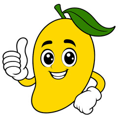 Obraz premium cartoon, mascot or character, mango fruit, HD image, high quality