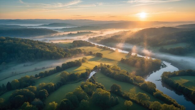 Aerial View at Early Dawn