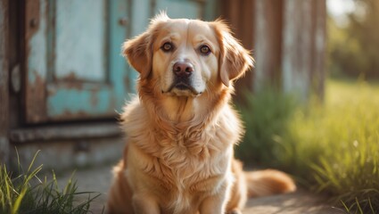 adorable dog waiting outdoors
