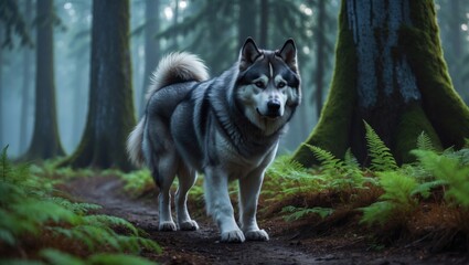 Forest Stroll with an Alaskan Malamute