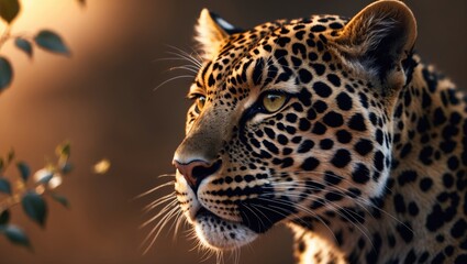 Obraz premium Attractive real leopard fur texture, Close-up view. Natural environment with Room for Text.