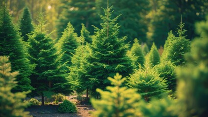 Northern white-cedar saplings in tree nursery