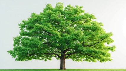 Fototapeta premium summer oak tree in green color set on a white background