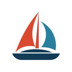 Colorful abstract sailboat illustration perfect for travel and vacation themed designs