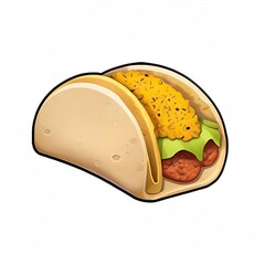 Tasty Tacos Game Icon – Mexican Food Vector for Mobile Game UI, Flat Game Assets, and Isometric Street Food or Fiesta Game Inventory
