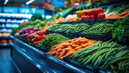 Fototapeta premium The supermarket's vegetable display