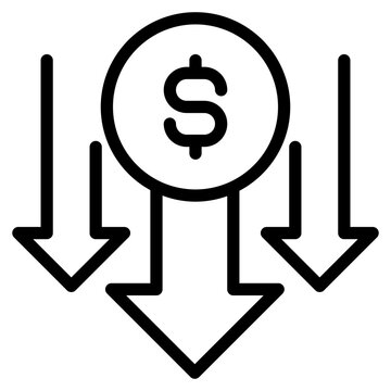 Cost breakdown icon in vector illustration