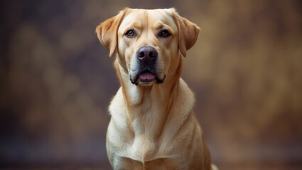 A Labrador retriever dog in a photography session