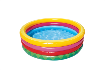 Colorful inflatable swimming pool isolated on transparent background.PNG
