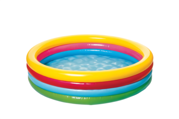 Colorful inflatable swimming pool isolated on transparent background.PNG