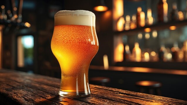 Craft ale beer served in a pint