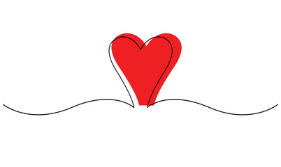 Vector continuous one simple single abstract line drawing of love concept of celebration