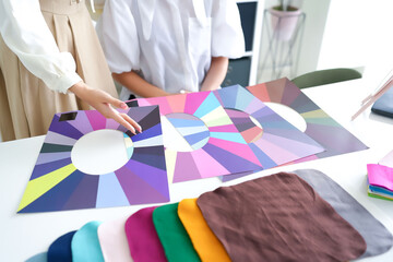 Personal Color Analysis Consultation with Adult Asian Women and Color Swatches for Wardrobe...