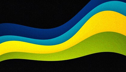 Abstract wavy lines yellow green blue black background