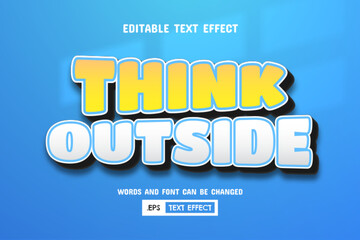 Think outside text - editable 3d style text effect