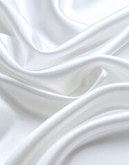 Obraz premium Soft, flowing white fabric drapes elegantly, showcasing its smooth texture and sheen in a luxurious manner