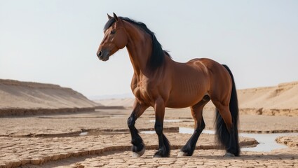 Obraz premium Sandstorm arising from an arid river against a pale background.
