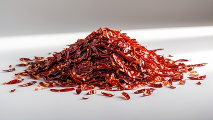 Fototapeta premium White background with chili flakes