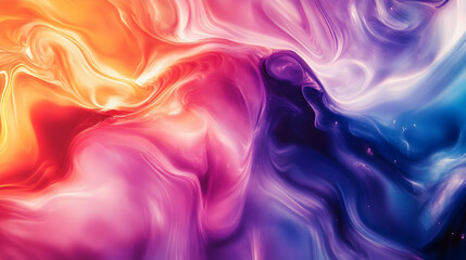 Obraz premium Abstract blend of warm and cool colors creating a nebula-like ethereal effect