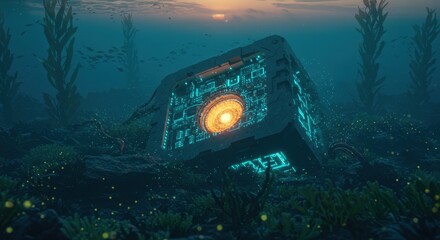 Submerged Tech Cube: An Underwater Enigma