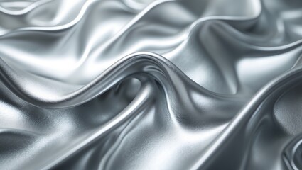 Obraz premium Abstract texture background of brushed silver foil wave metal sheet